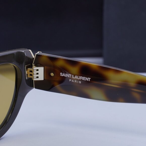 Saint Laurent SLM94 010 Cat Eye Sunglasses - Dark Brown/Nicotine